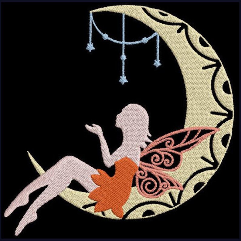 MOON Fairies4inch 10 Machine Embroidery Designs Instant - Etsy