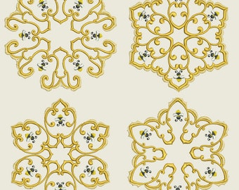 HONEYBEE QUILT BLOCKS (5inch) - 12 Machine Embroidery Designs Instant Download 5x5 hoop (AzEB)