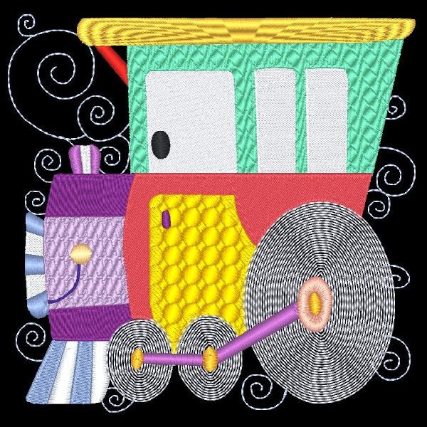 Machine Embroidery Steam Engine Eatsy LIL ENGINES BLOCKS 1 5inch 10 Machine Embroidery Designs | Etsy