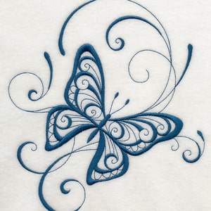 INKY BUTTERFLY DELIGHT - Machine Embroidered Quilt Blocks(AzEB)
