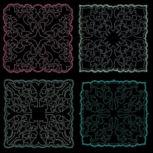 VINTAGE LUV BLOCKS (5inch) - 10 Machine Embroidery Designs Instant Download 5x5 hoop (AzEB)