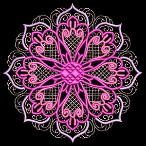 BLOOMING MEDALLIONS 4inch 12 Machine Embroidery Designs Instant Download 4x4 hoop AzEB image 4