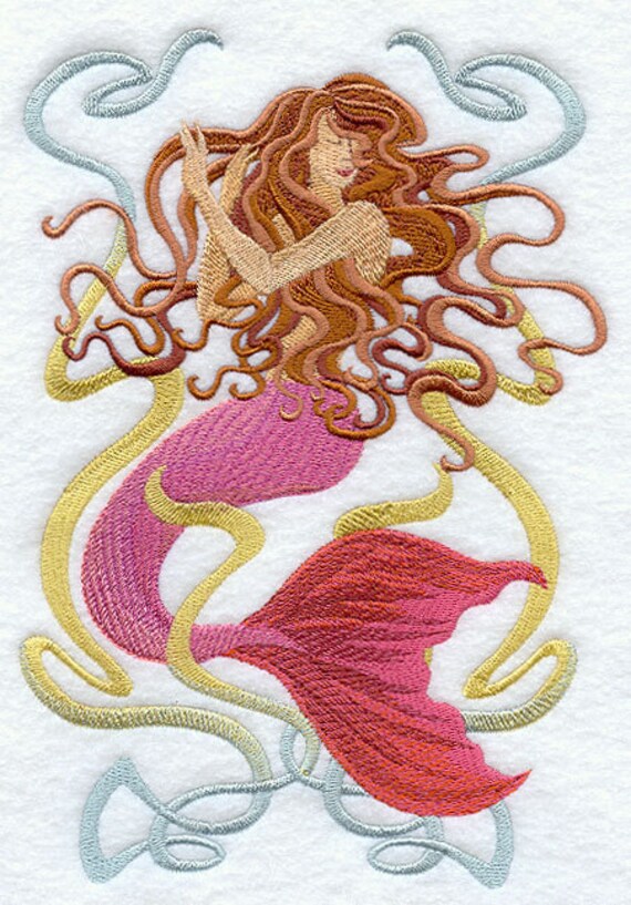 AzEB Machine Embroidered Quilt Blocks ART NOUVEAU NATIVITY Angel