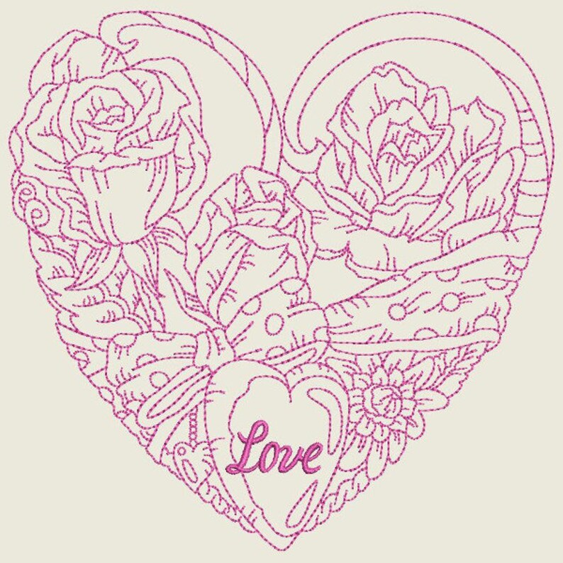 Love hearts 4inch10 machine embroidery design instant  etsy Love hearts 4inch10 machine embroidery design instant  etsy