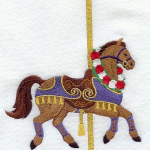 ROYAL CAROUSEL HORSE - Machine Embroidered Quilt Blocks (AzEB)
