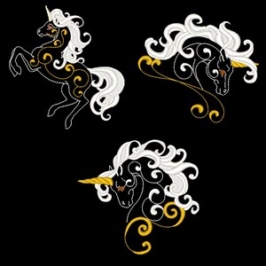 FANTASY UNICORNS (5inch) - 10 Machine Embroidery Designs Instant Download 5x5 hoop (AzEB)