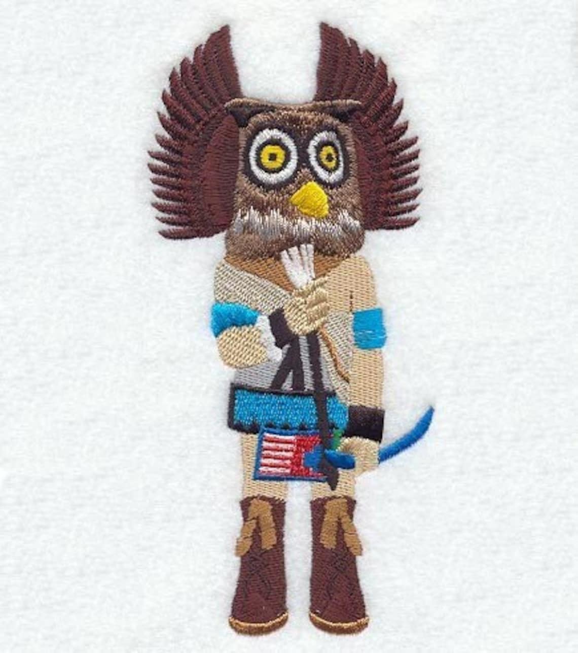 OWL KACHINA DOLL Machine Embroidered Quilt Block azeb Etsy