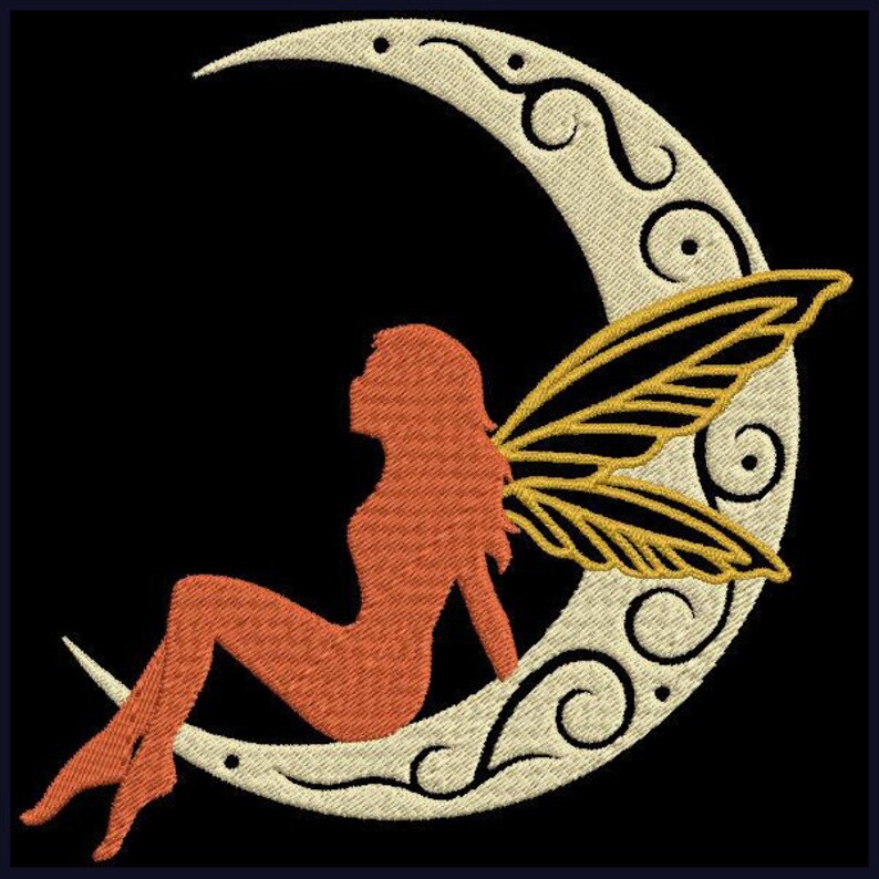 MOON Fairies4inch 10 Machine Embroidery Designs Instant - Etsy