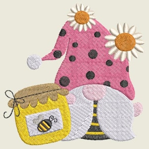 SPRING GNOMES #3 - 1 Machine Embroidery Design Instant Download 4x4 hoop (AzEB)