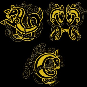 KELTISCHE Pferde (5 Zoll) - 10 Maschine Stickerei Designs Instant Download 5 x 5 Reifen (AzEB)