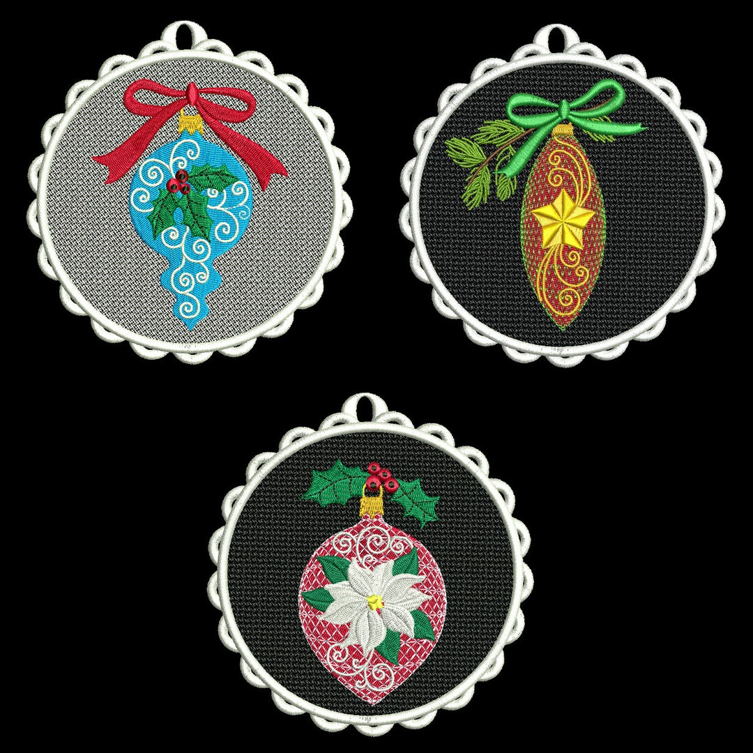 FSL CHRISTMAS ORNAMENTS 6inch 10 Machine Embroidery Etsy