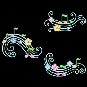 HIGH NOTES (6inch) - 10 Machine Embroidery Designs Instant Download 6x6 hoop (AzEB)