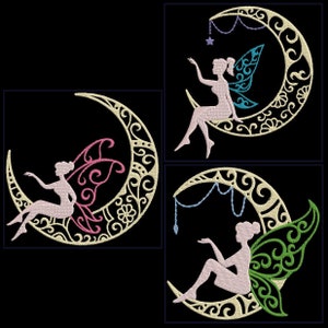 MOON Fairies(4inch) - 10 Machine Embroidery Designs Instant Download ...