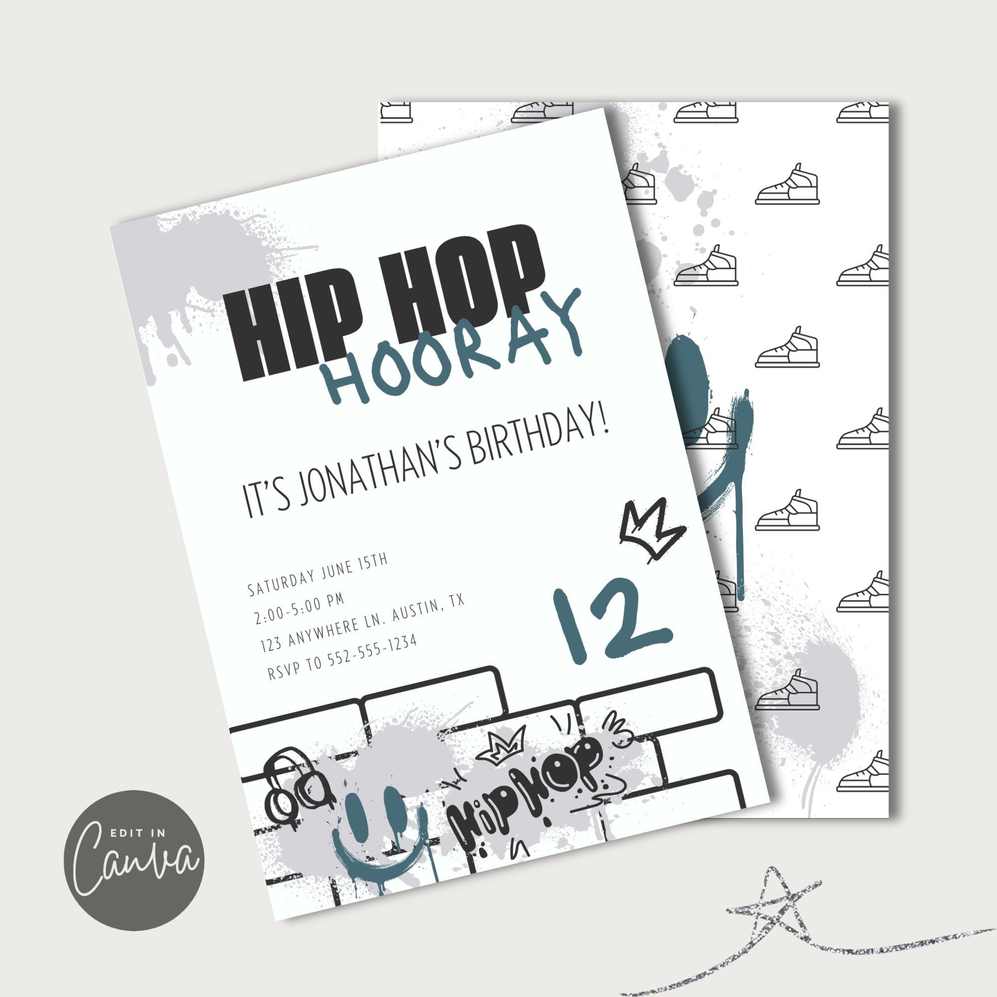 Editable Hip Hop Banner Party Digital Banner Hip Hop Printable Banner ...