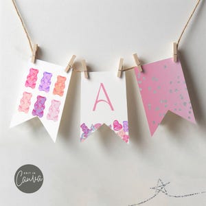 Editable Gummy Bear Banner Gummy Bear Party Digital Banner Candy Party Printable Decor Gummy Bear Banner Candyland Instant Download Template