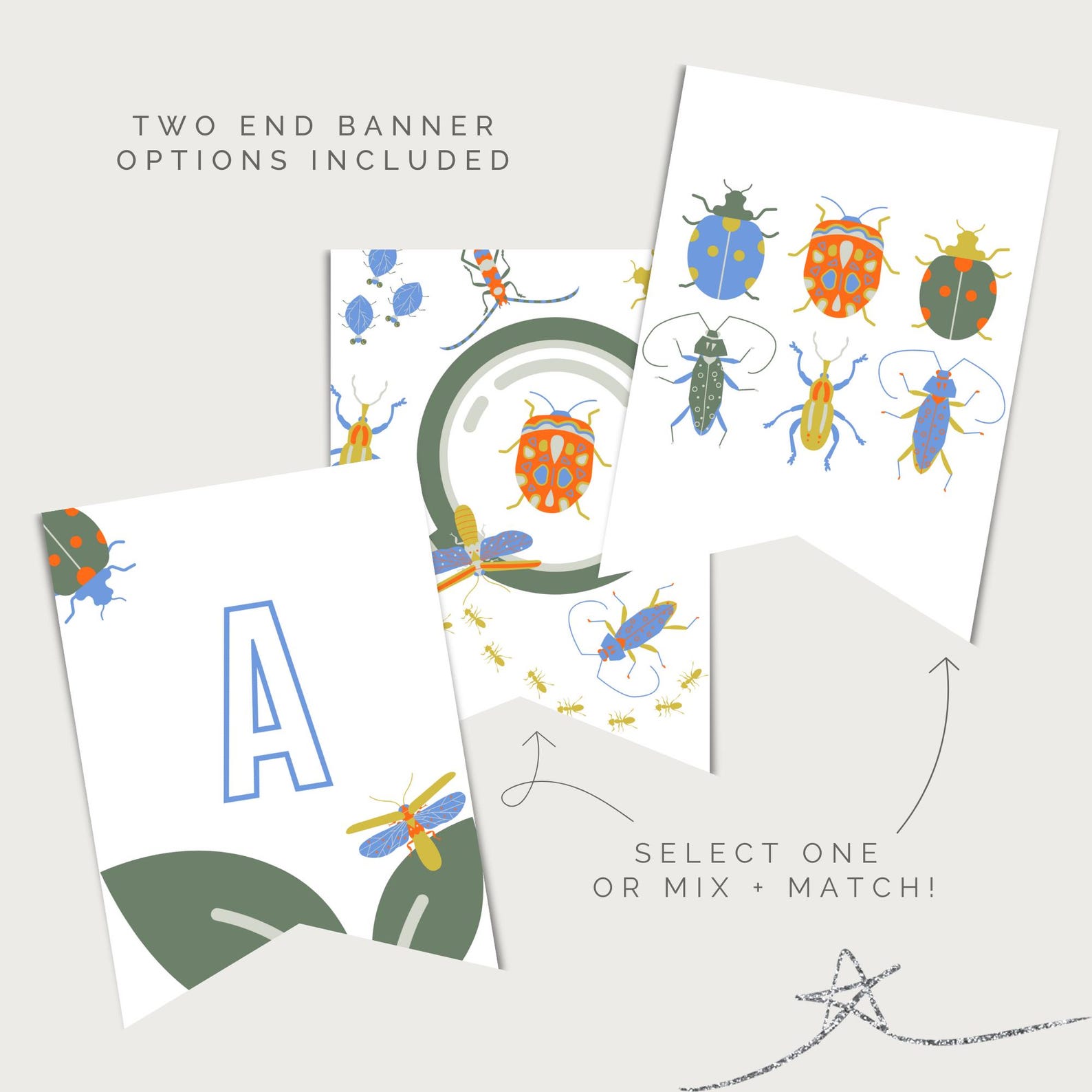 Editable Bug Banner Bug Party Digital Banner Insect Party Printable ...