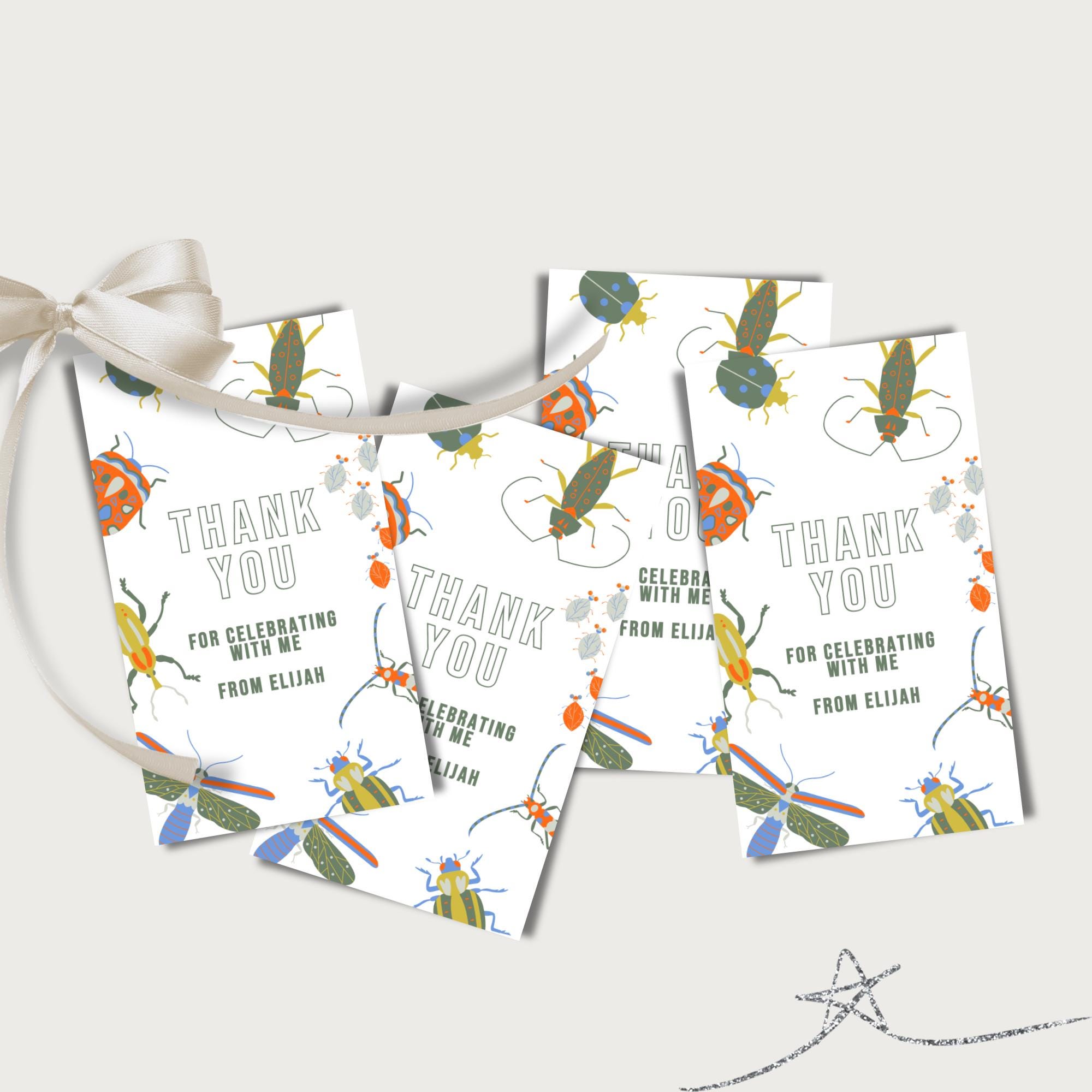 Editable Bug Favor Tag Bug Party Digital Thank You Tag Insect Party ...