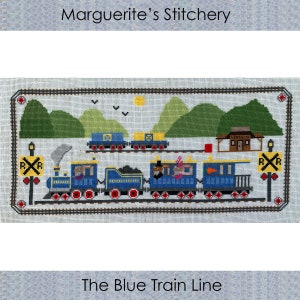 The Blue Train Line - Digital PDF Cross Stitch Pattern