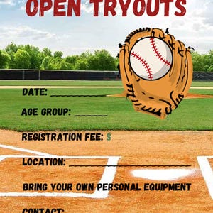 Baseball Tryout Flyer