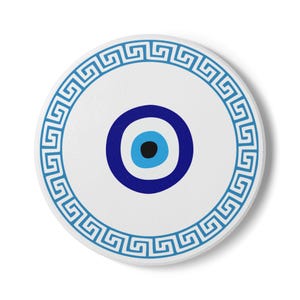 Greek Coaster - Evil Eye Turquoise