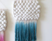 Woven Wall Hanging | Dip-Dyed Turquoise Weaving
