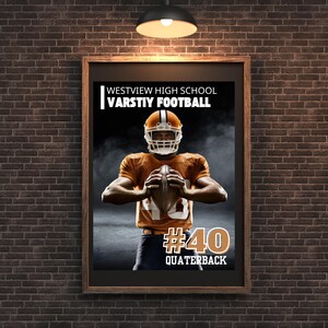 Anpassbares Fußball Poster - personalisierte 18x24 Wandkunst für Sportbegeisterte | Spieltag Dekor | Fußball Geschenk