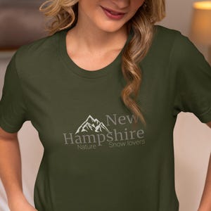 New Hampshire Nature and Snow Love T-Shirt, State USA Gift, Unisex Tee for Trip Memories, Place Souvenir, Winter Outdoor Shirt