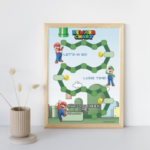 Mario Printable Reward Chart | Mario Progress Track | Kids Routine Chart | Mario Chore Chart | Mario Behavior Chart