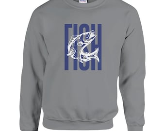 Sudadera clásica unisex con cuello redondo Fish - Gildan® 18000