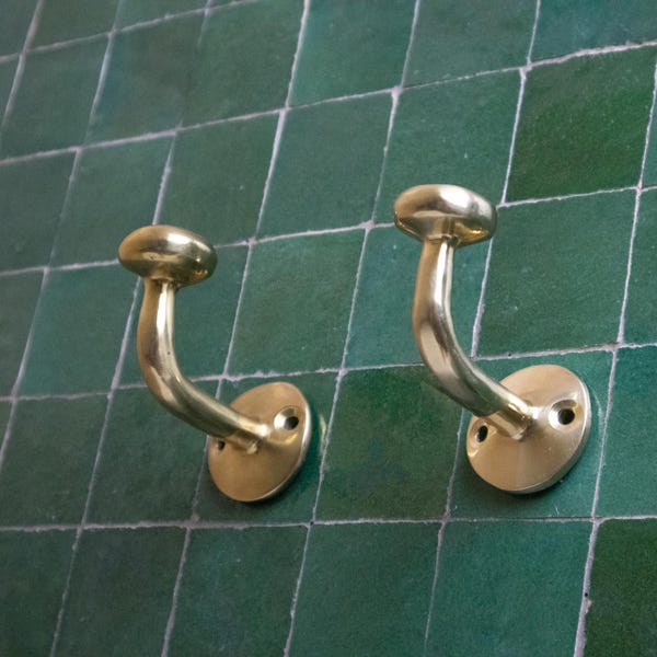 Unlacquered brass towel hooks for bathroom decor, wall hooks unique, clothes hooks, towel hook, wall hooks, bathroom towel,brass accessories