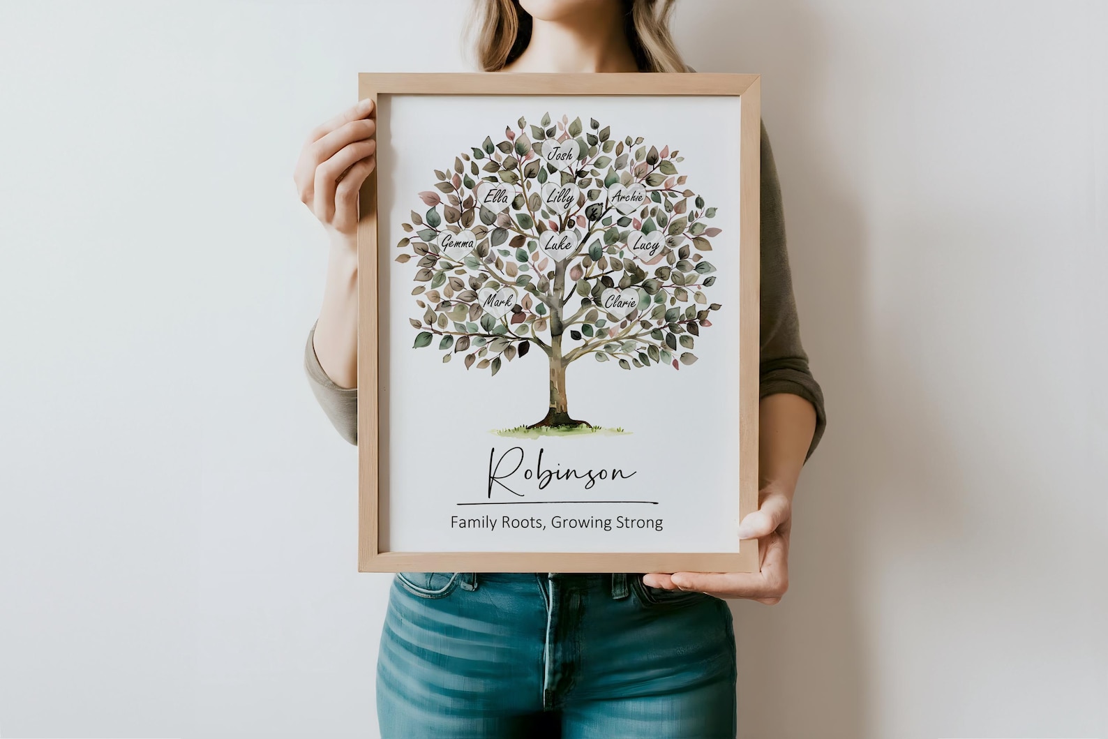 Personalized Family Tree Print | Custom Family Name Wall Art, Gift for ...