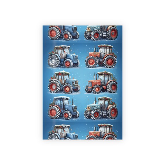 Papier Cadeau Sur Le Thème Du Tracteur, Emballages De Vacances Amusants Pour Agriculteurs, Cadeaux D'anniversaire, Emballage De Noël, Décoration De Ferme - France