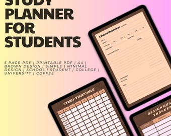 Printable Student Study Planner: Assignment & Grade Tracker (PDF Bundle)