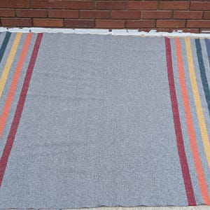 Pendleton randig ullfilt grå flerfärgad frans 51 x 66 bild 4