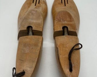 Hormas de madera vintage con puntera dividida, ajustables, de cedro, para dar forma a los zapatos (par)