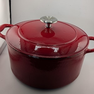 Olla de hierro fundido esmaltado con tapa de 25 cm (10 pulgadas)