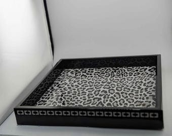 DVF Dekorativ bricka med leopardmönster 30 cm