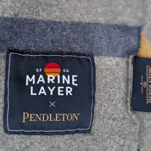 Pendleton randig ullfilt grå flerfärgad frans 51 x 66 bild 2