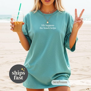 Comfort Colors Beach Therapy T-Shirt: Coastal Ocean Vibes Tee