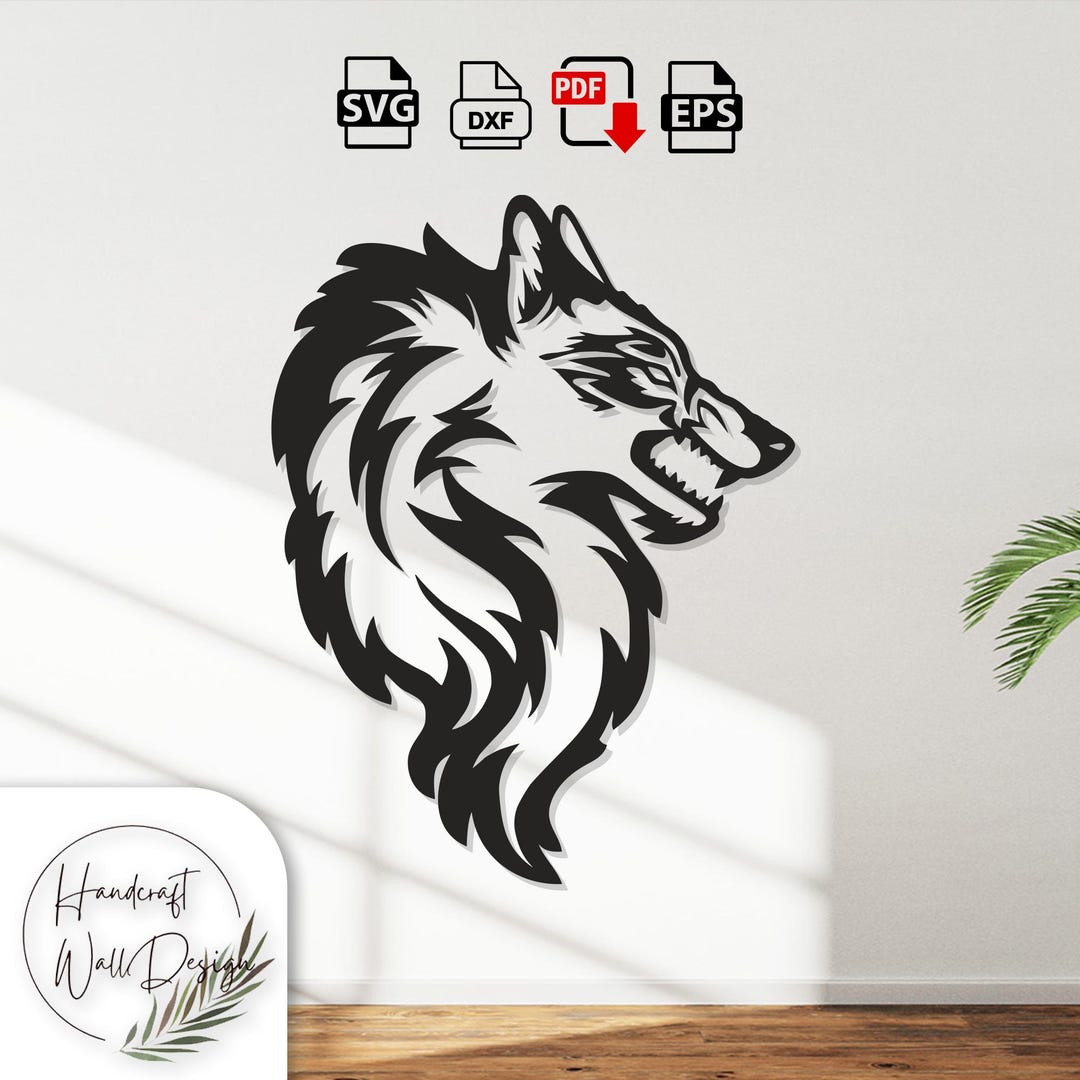Timberwolf Dxf File Wolf , DXF, SVG Files ,laser Cut , Cnc Cut, Bomb, Wall Decor, Svg, Dxf ...