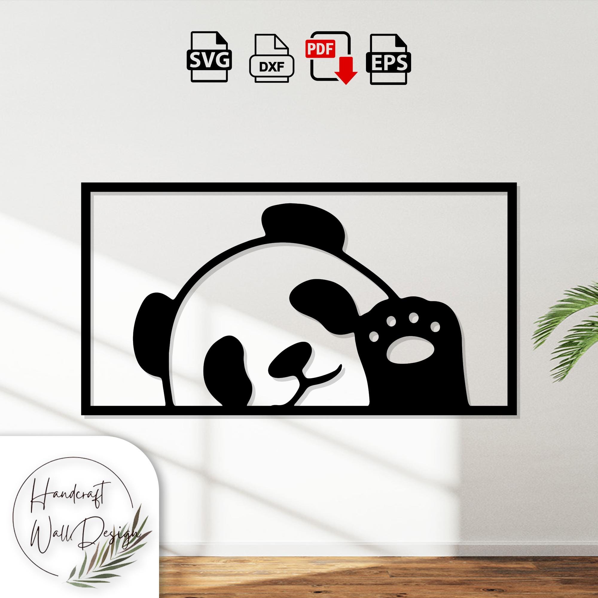 Panda Dxf File Panda Dxf,svg Files ,laser Cut , Cnc Cut, Bomb, Wall Decor, Svg, Dxf ...
