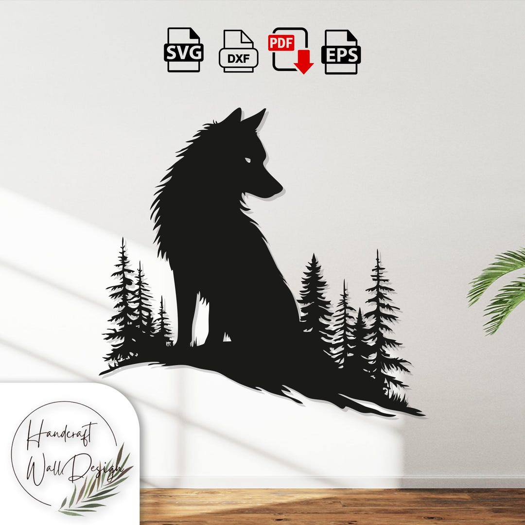 Wolf DXF, SVG Files ,laser Cut , Cnc Cut, Bomb, Wall Decor, Svg, Dxf ...