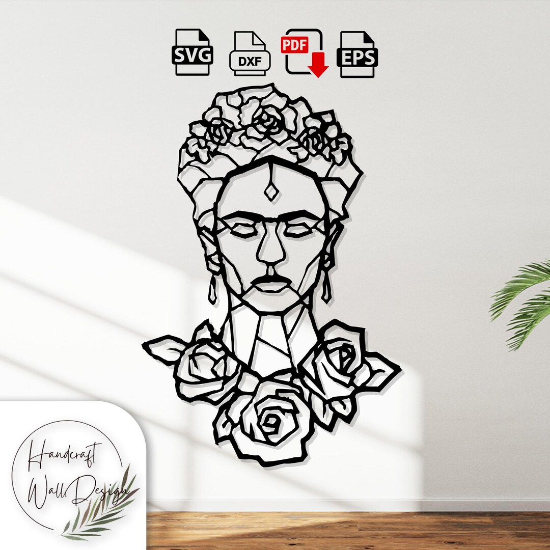 Frida Kahlo DXF, SVG Files ,laser Cut , Cnc Cut, Bomb, Wall Decor, Svg ...