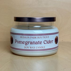 Pomegranate Cider Candle: Hand Poured Soy Wax, Fruity Spiced Holiday Scent