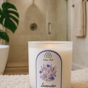 Hand-Poured Lavender Soy Candle: Floral Aromatherapy, 8.5 oz