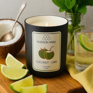 Coconut Lime Soy Candle: Hand-Poured Summer Citrus Home Fragrance