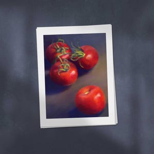 Impression d'art tomate réalisme nature morte moderne pour décoration murale de cuisine ou de salle à manger. Taille 4 x 6 à 11 x 14 pouces sur du papier d'art de haute qualité image 11