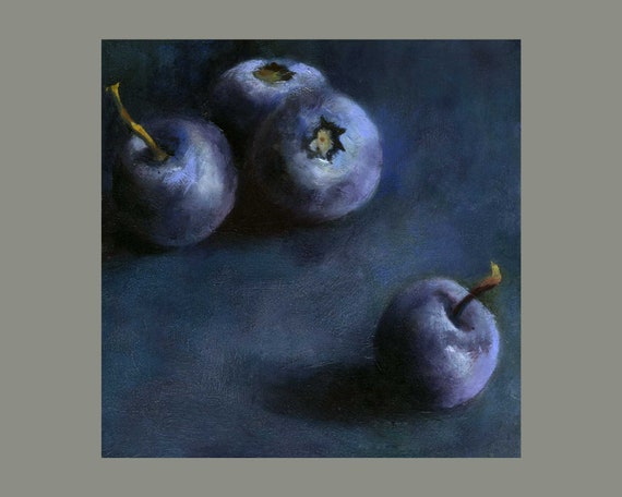 Blueberry Fruit Wall Art Food Prints For Kitchen Decor Etsy