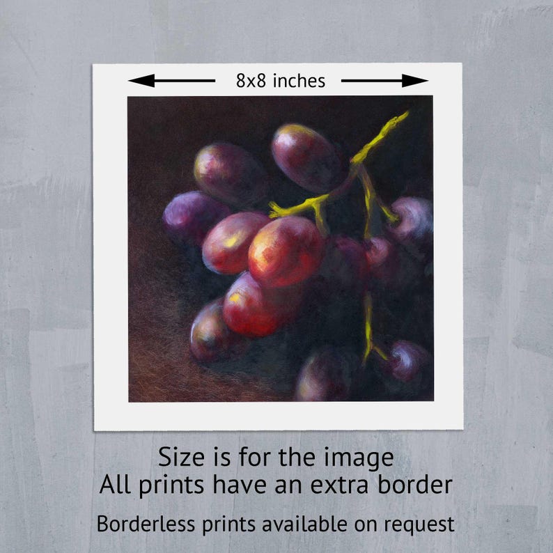 Size listed is for the image. All prints have an extra border, so the paper size will be larger