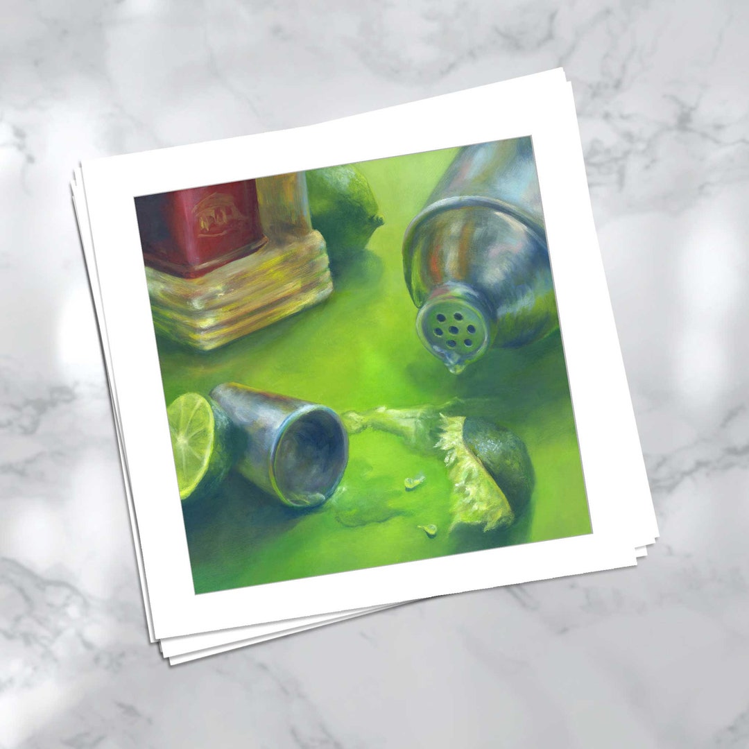 CLEARANCE Wall Art. Cocktail Mixing Oil Painting. Square Art Print on